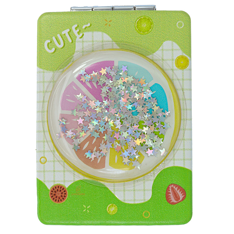 آینه مستطیلی جیبی (آرایشی) فانتزی طرح برجسته پرتقال 065