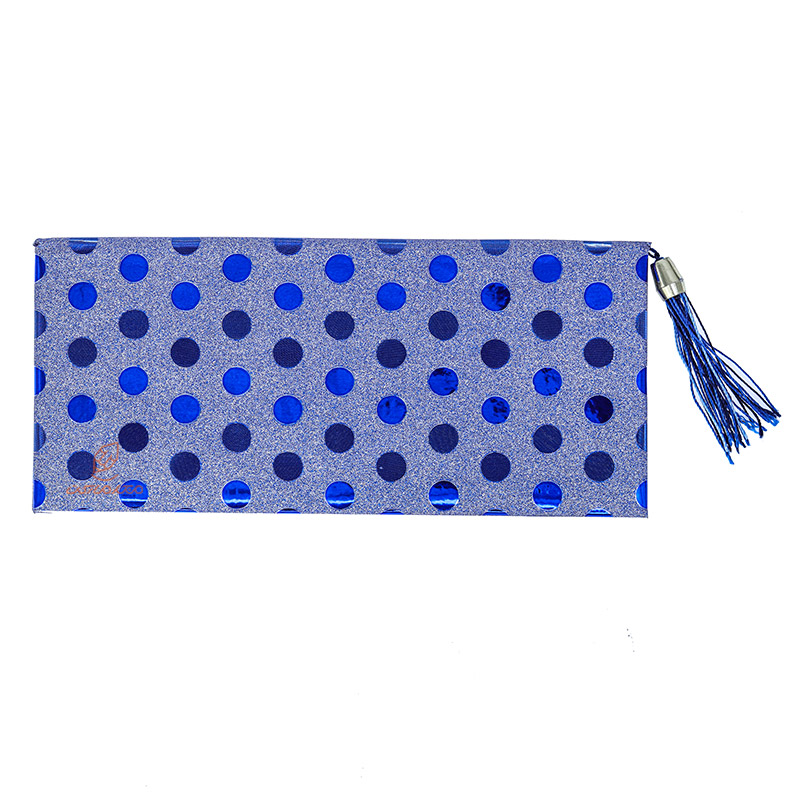 پاکت پول اکلیلی منگوله دار طرح خالدار آبی