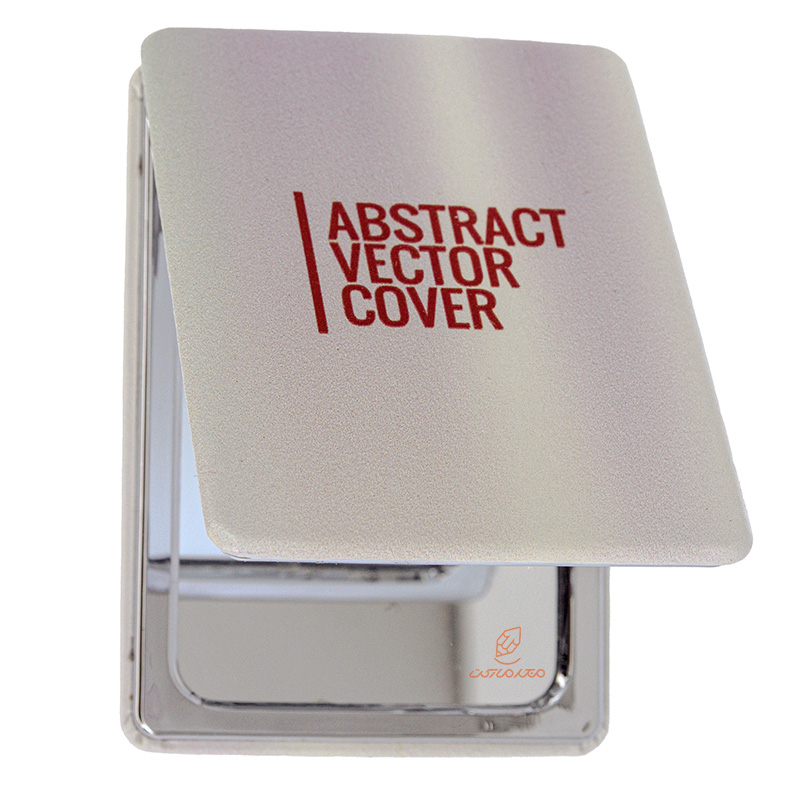 آینه مستطیلی جیبی (آرایشی) فانتزی پارچه ای طرح انگلیسی قرمز 405 (1)