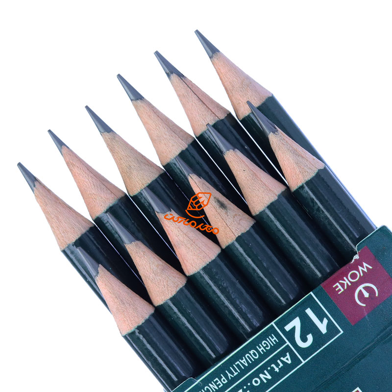 مداد مشکی 12 عددی بدنه سبز ووک WOKE (2)