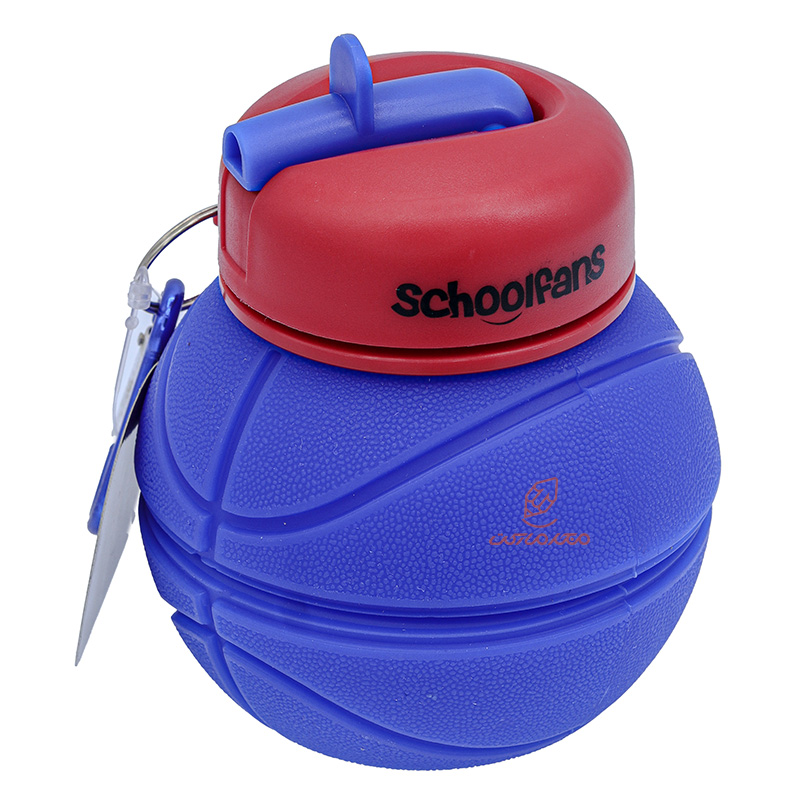 قمقمه تاشو سیلیکونی طرح بسکتبال آبی کد 9319 SCHOOLFANS