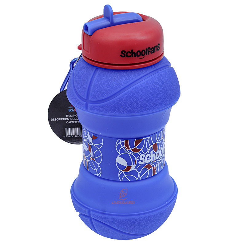 قمقمه تاشو سیلیکونی طرح بسکتبال آبی کد 9319 SCHOOLFANS (1)