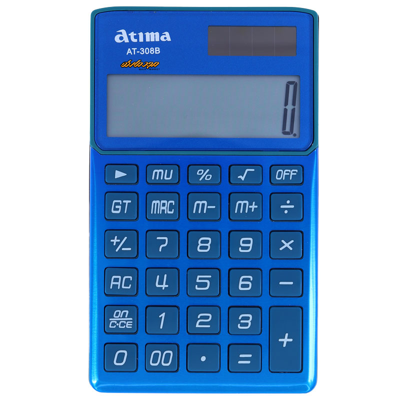 ماشین حساب جیبی آبی 12 رقمی مدل AT-308B آتیما ATIMA