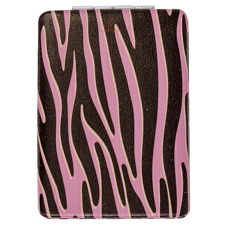 آینه مستطیلی جیبی (آرایشی) فانتزی مشکی طرح راه راه 305