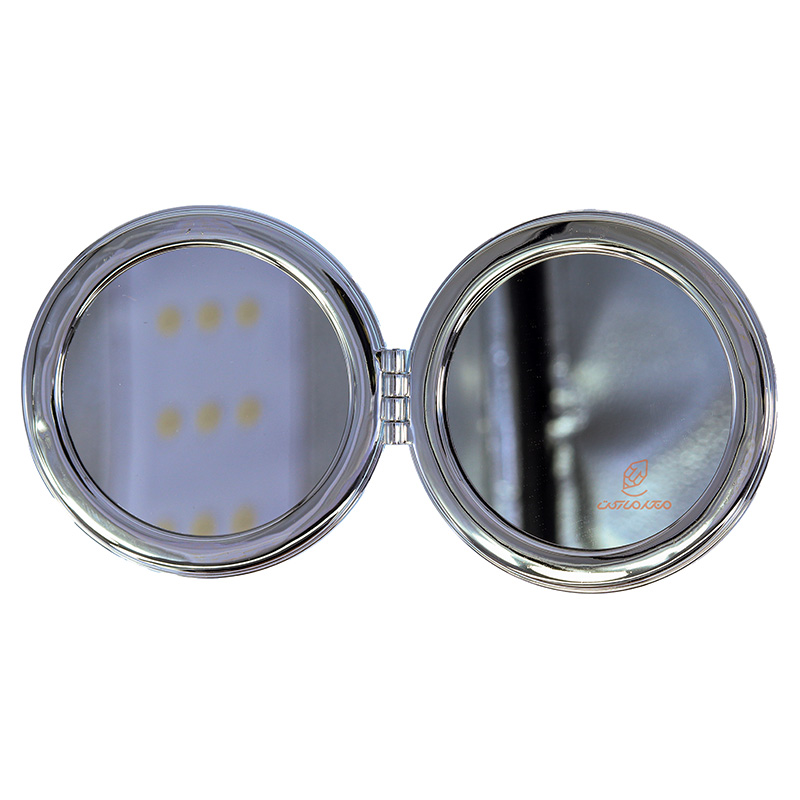 آینه گرد جیبی (آرایشی) فانتزی آکواریومی طرح گل و ابر (1)