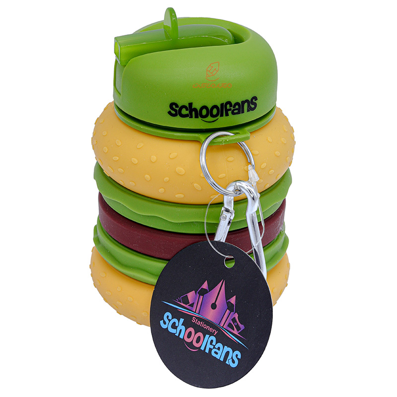 قمقمه تاشو سیلیکونی طرح همبرگر کد 9332 SCHOOLFANS