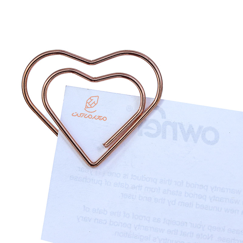 کلیپس فلزی طرح قلب مسی بسته 6 عددی (1)