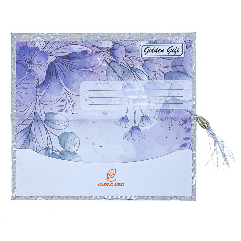 پاکت پول اکلیلی منگوله دار طرح قلب نقره ای (1)