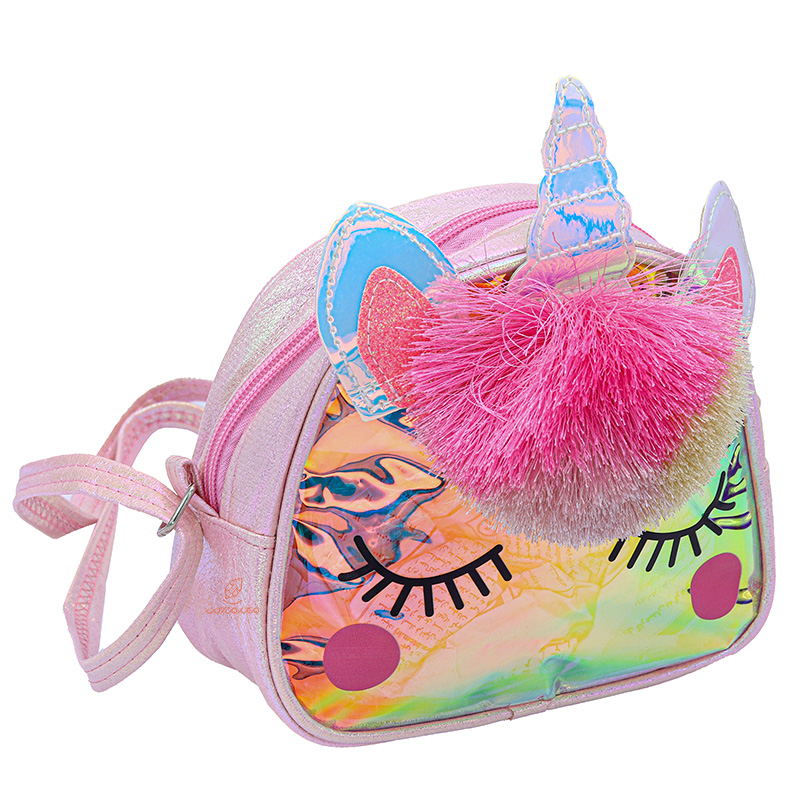 کیف فانتزی طرح یونی کورن شفاف صورتی