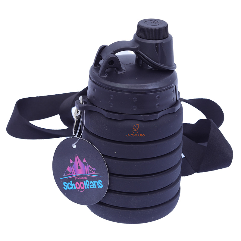 قمقمه سیلیکونی آکاردئونی مشکی کد 9320 SCHOOLFANS (2)