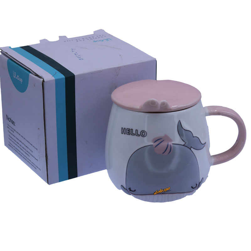 ماگ فانتزی سفید طرح نهنگ برجسته (3)