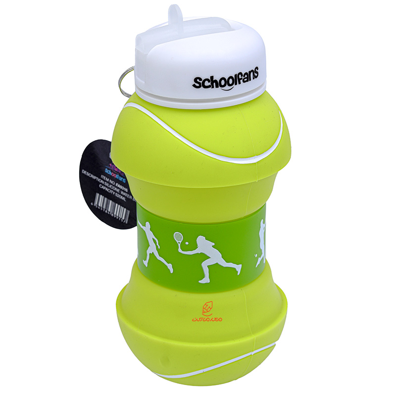 قمقمه تاشو سیلیکونی طرح بسکتبال زرد کد 9316 SCHOOLFANS (1)