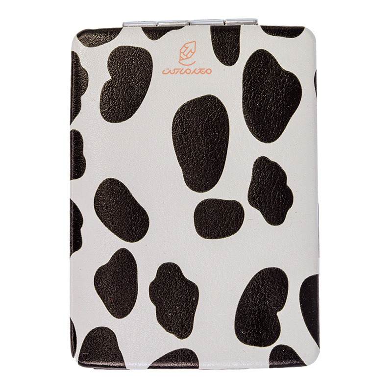 آینه مستطیلی جیبی (آرایشی) فانتزی سفید طرح پلنگی 305