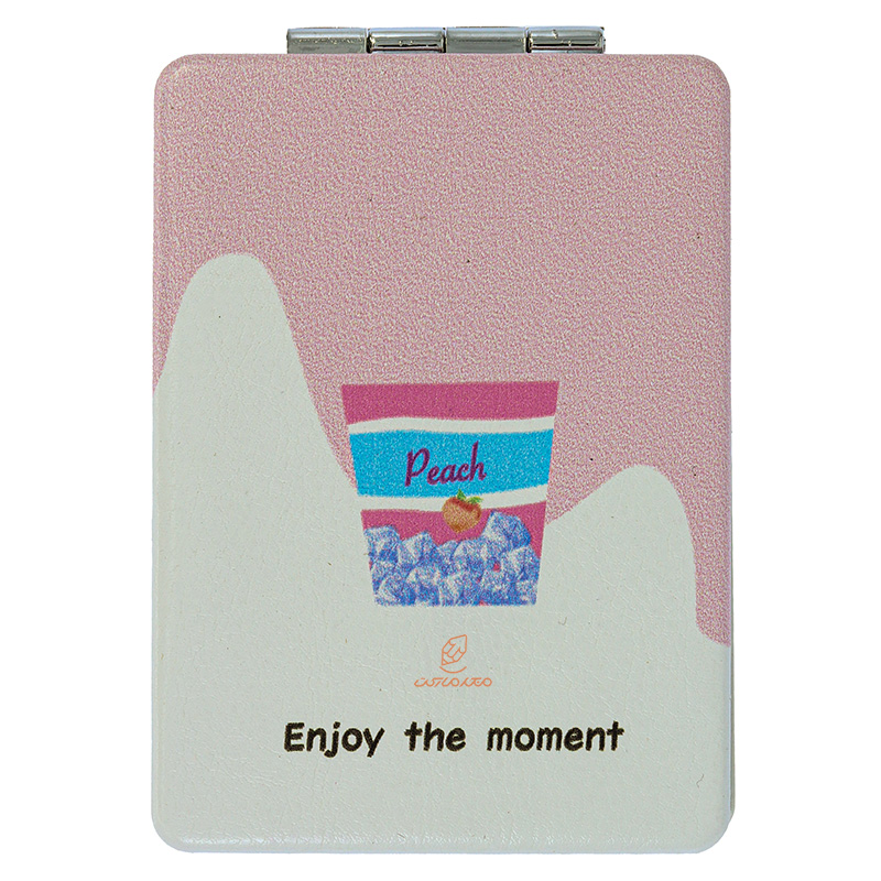 آینه مستطیلی جیبی (آرایشی) فانتزی طرح برجسته بستنی صورتی 095 (2)