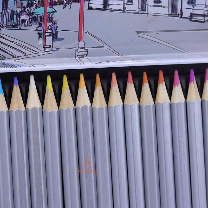 مداد رنگی 48 رنگ جعبه فلزی تخت طرح برج ساعت مدل آرتیست اسکای SKY (2)