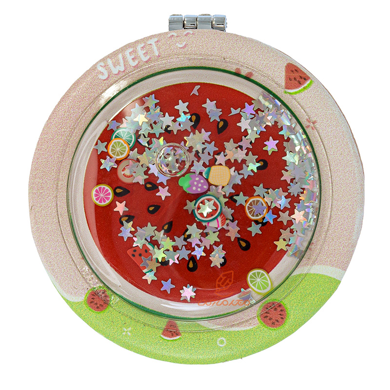 آینه گرد جیبی (آرایشی) فانتزی طرح برجسته هندوانه 055