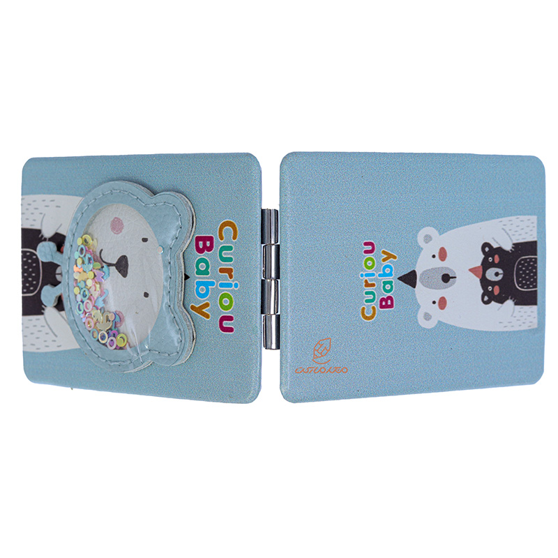 آینه مستطیلی جیبی (آرایشی) فانتزی طرح برجسته خرس آبی 085 (3)