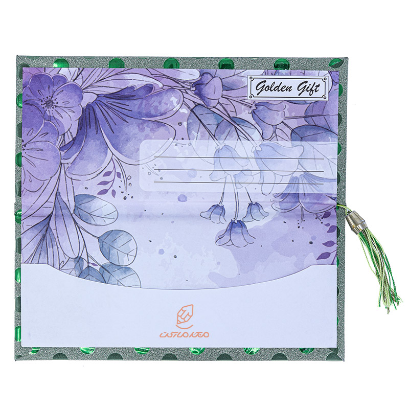 پاکت پول اکلیلی منگوله دار طرح خالدار سبز (1)