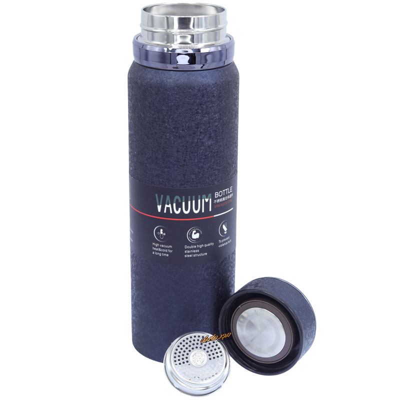 فلاسک طرح چرم سرمه ایSUS 304 (3)