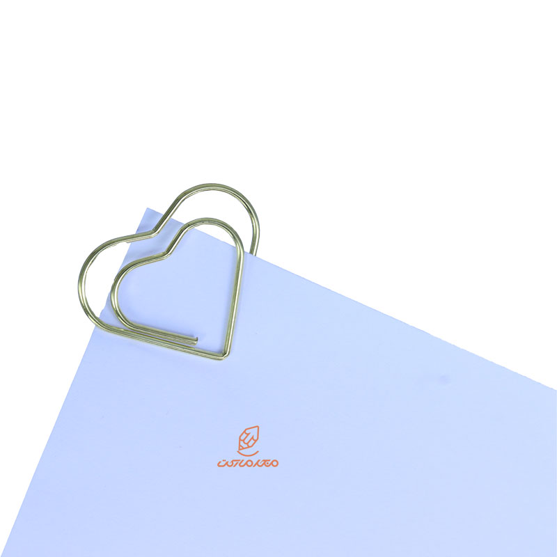 کلیپس فلزی طرح قلب طلایی بسته 6 عددی (1)