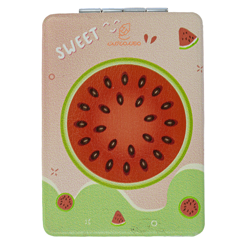 آینه مستطیلی جیبی (آرایشی) فانتزی طرح برجسته هندوانه قرمز 065 (2)