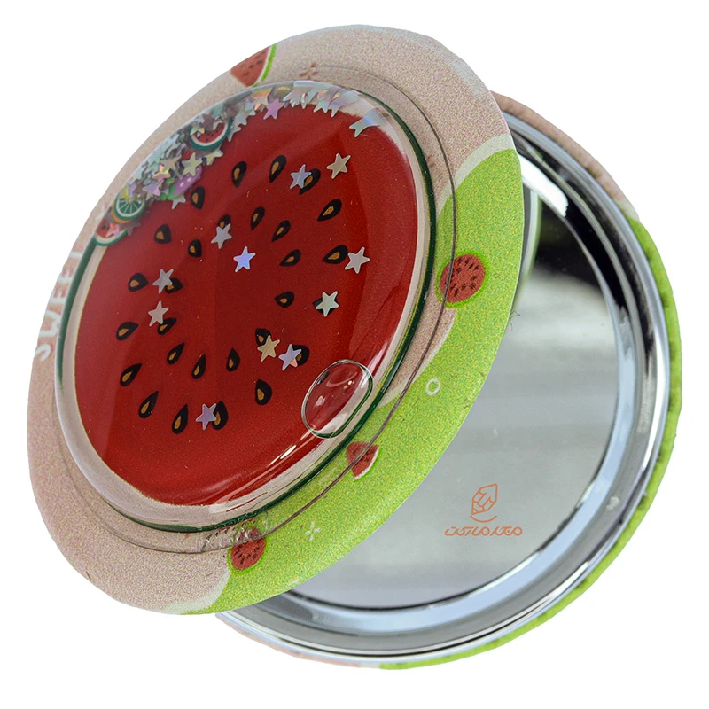 آینه گرد جیبی (آرایشی) فانتزی طرح برجسته هندوانه 055 (3)