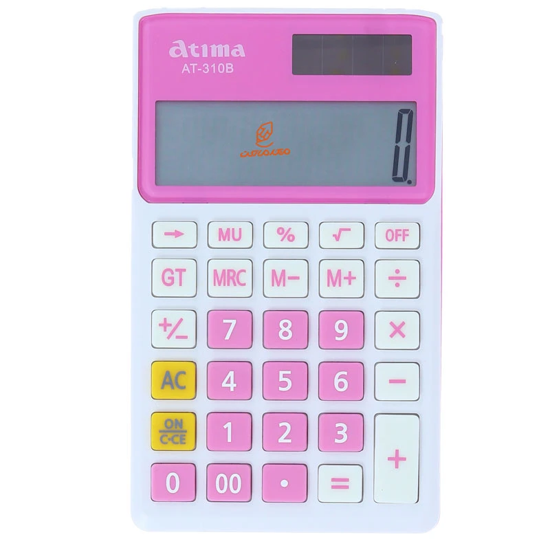 ماشین حساب جیبی صورتی 12 رقمی مدل AT-310B آتیما ATIMA (6)