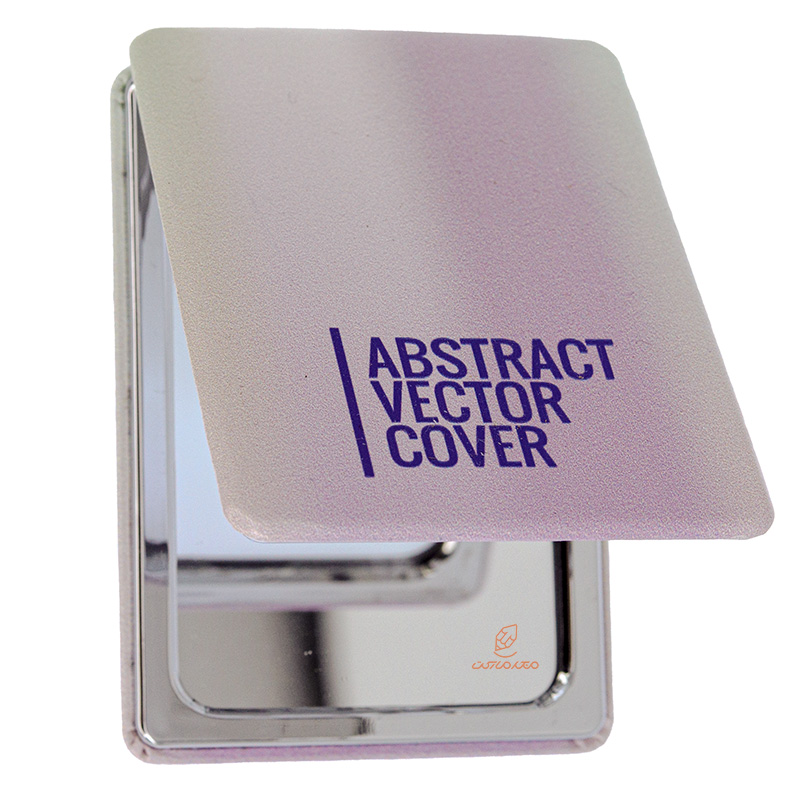 آینه مستطیلی جیبی (آرایشی) فانتزی پارچه ای طرح انگلیسی آبی 405 (3)