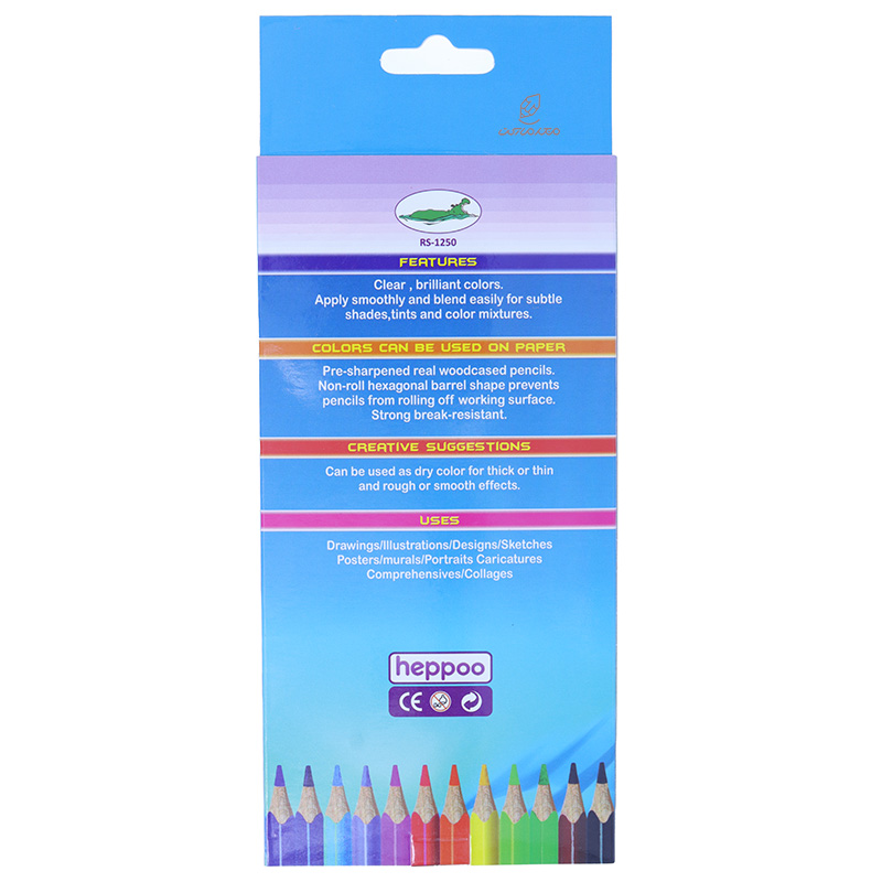 مداد رنگی 12 رنگ جعبه مقوایی طرح ماهی هپو HEPPOO (1)