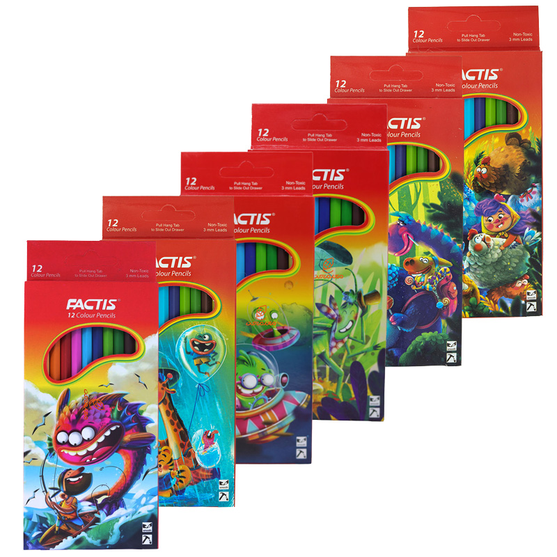 مداد رنگی 12 رنگ جعبه مقوایی فکتیس FACTIS