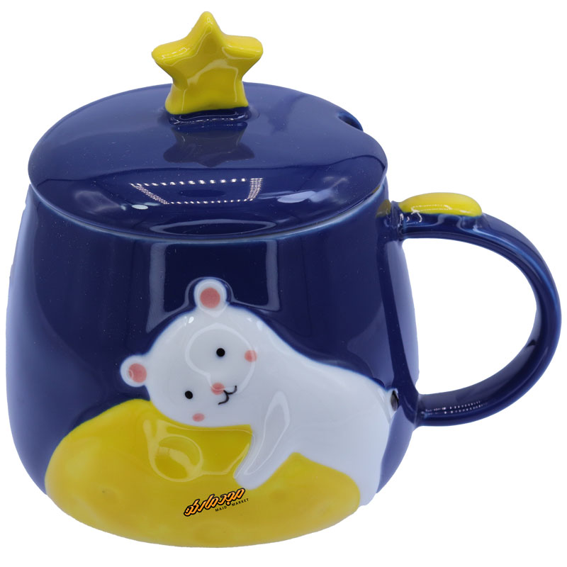 ماگ فانتزی سرمه ای طرح خرس برجسته