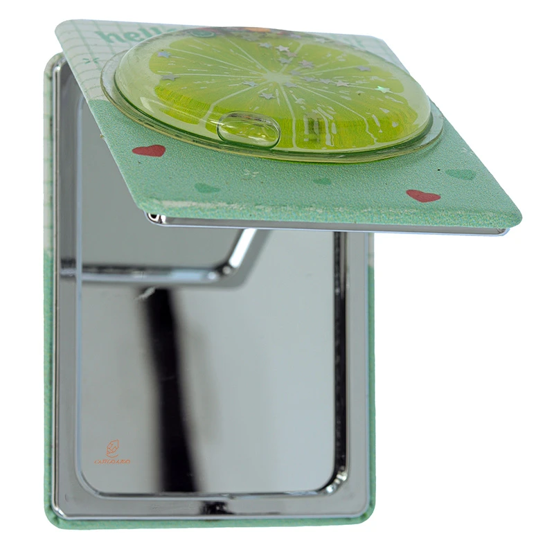 آینه مستطیلی جیبی (آرایشی) فانتزی طرح برجسته لیمو 065 (4)