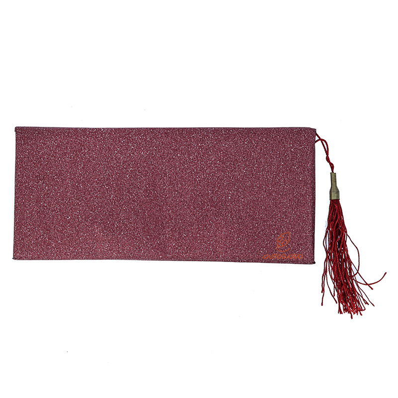 پاکت پول اکلیلی منگوله دار زرشکی