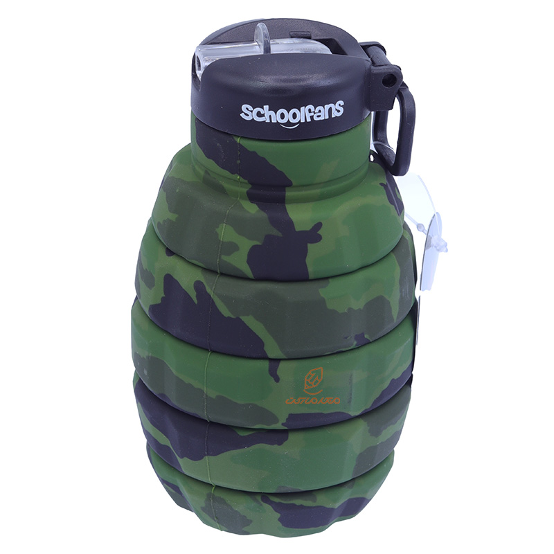 قمقمه سیلیکونی آکاردئونی سبز کد 9342 SCHOOLFANS