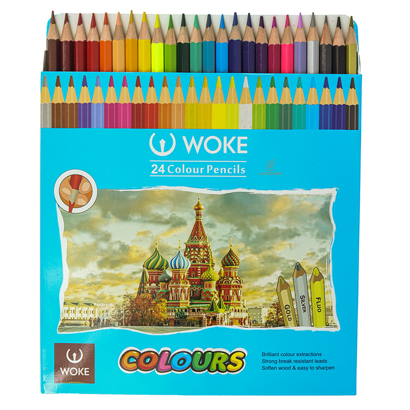 مداد رنگی 24 رنگ جعبه مقوایی طرح معبد ووک WOKE (3)