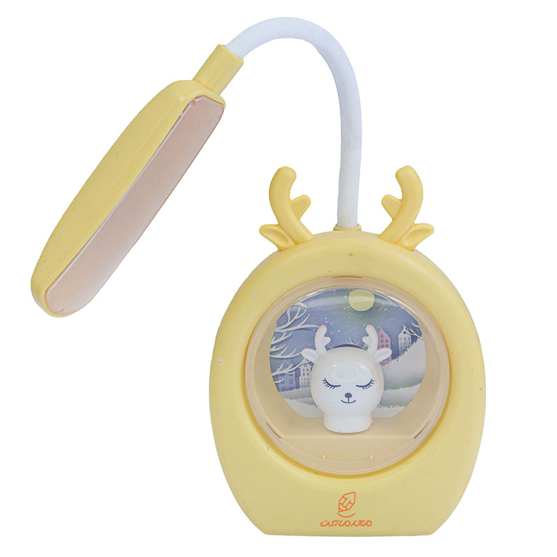 چراغ مطالعه رومیزی HK33222 زرد طرح گوزن