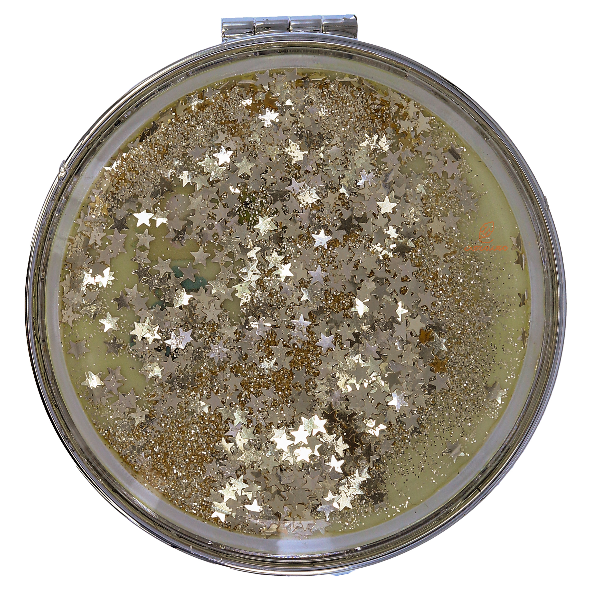 آینه گرد جیبی (آرایشی) فانتزی آکواریومی طرح simple (2)