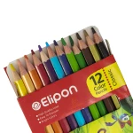 مداد رنگی 12 رنگ جعبه مقوایی تخت طرح پلنگ الیپون ELIPON (4)