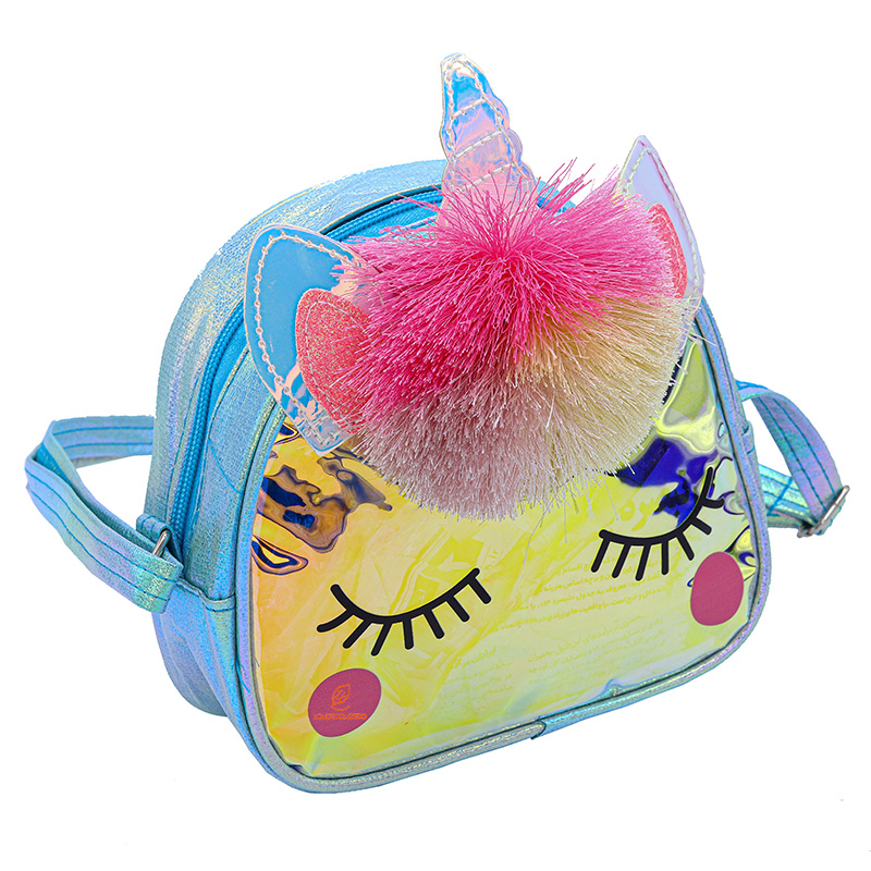 کیف فانتزی طرح یونی کورن شفاف آبی