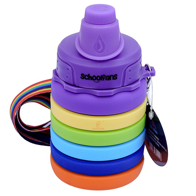 قمقمه سیلیکونی آکاردئونی بنفش کد 9321 SCHOOLFANS (1)