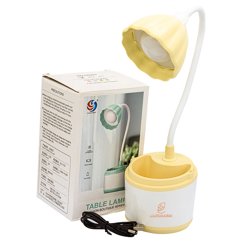 چراغ مطالعه رومیزی طرح گلدانی زرد CS293 (1)