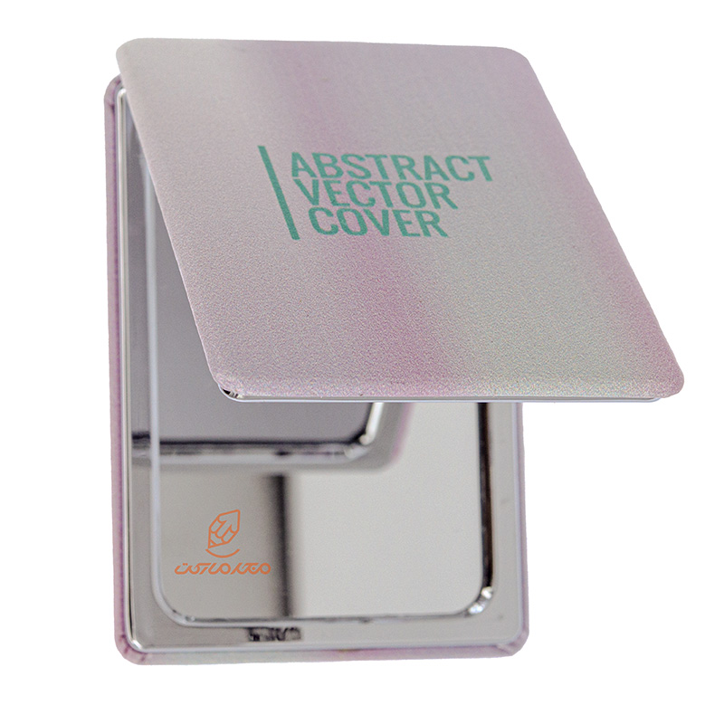 آینه مستطیلی جیبی (آرایشی) فانتزی پارچه ای طرح انگلیسی سبز 405 (3)