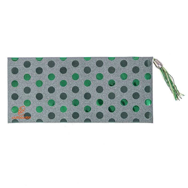 پاکت پول اکلیلی منگوله دار طرح خالدار سبز