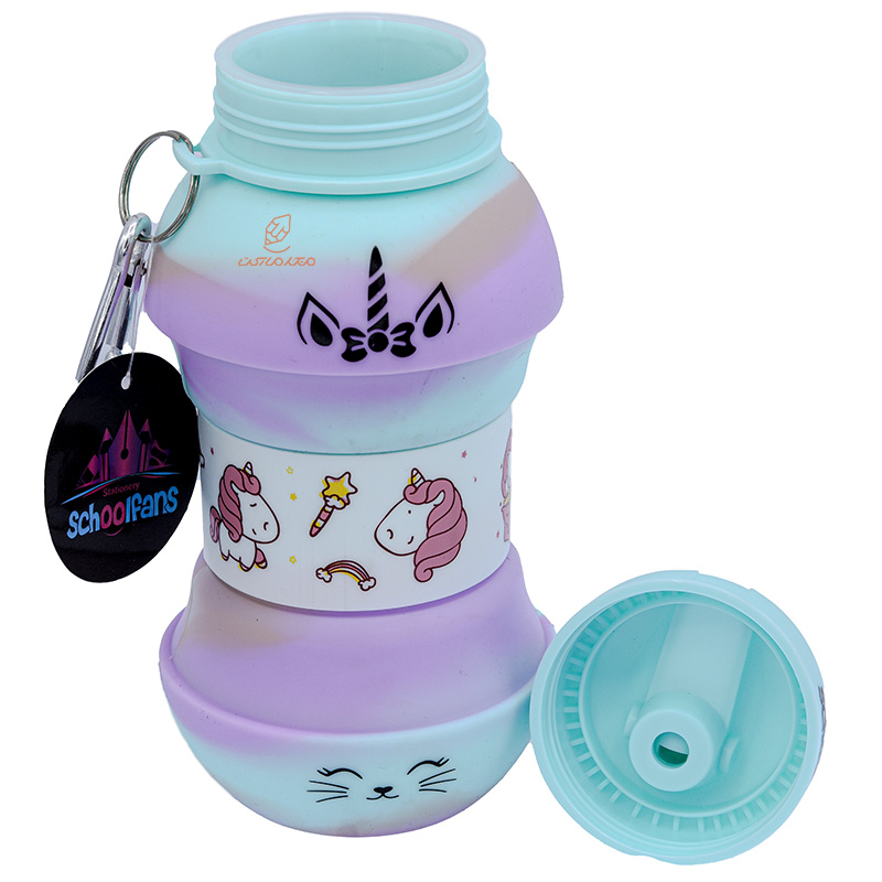 قمقمه تاشو سیلیکونی طرح یونی کورن کد 9317 SCHOOLFANS (6)