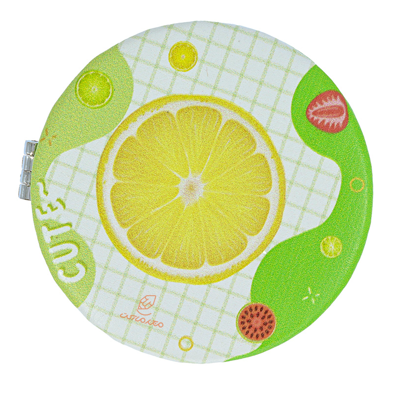 آینه گرد جیبی (آرایشی) فانتزی طرح برجسته پرتقال 055 (2)