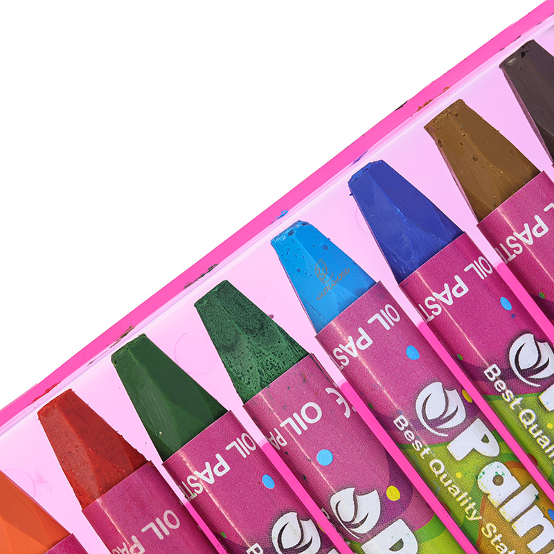 پاستل 12 رنگ جعبه طلقی قرمز پالمو PALMO (1)