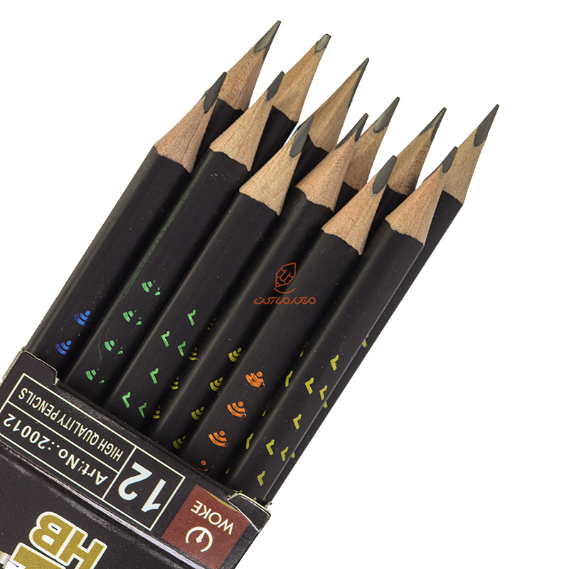 مداد مشکی 3 گوش بسته 12 عددی ووک WOKE (4)