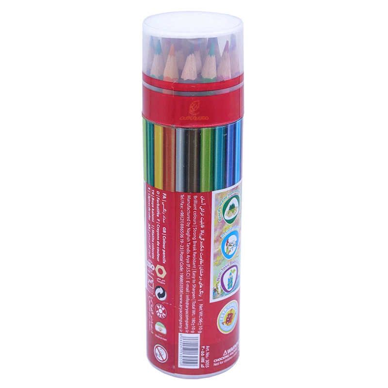 مداد رنگی 24 رنگ لوله ای طرح طوفان آریا ARYA (1)
