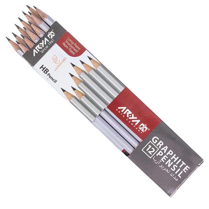 مداد مشکی تحریر 12 عددی شش گوش کد 3050 آریا ARYA (4)