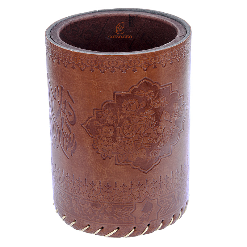 جا قلمی لیوانی قهوه ای خوشنویسی نوید